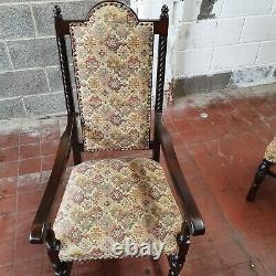 Jaycee/old Charm Set 0f 6 Oak Upholstered High Back Chairs/oak Dinning Chair