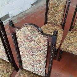 Jaycee/old Charm Set 0f 6 Oak Upholstered High Back Chairs/oak Dinning Chair