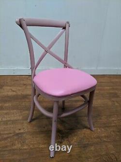 Job Lot 48 Newly upholstered Solid Wood Cross Back Dining Side Chairs Restaurant