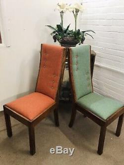 John LewIs Dining Table And 6 Chairs newly Upholstered In Multicoloured Fabric