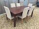 John Lewis Dining Table Solid Hard Wood With 6 Upholstered Chairs Natural/beige