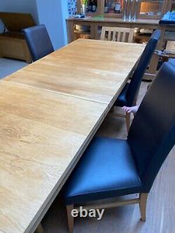 John Lewis Monterey extending dining table and 6x upholstered chair oak leather