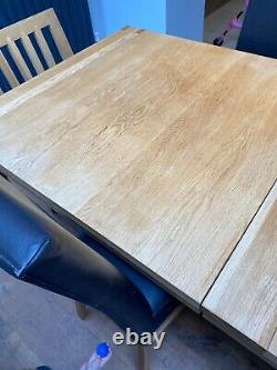 John Lewis Monterey extending dining table and 6x upholstered chair oak leather