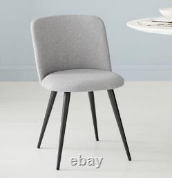 John Lewis & Partners Lila Upholstered Dining Chair Chenille Silver RRP £179