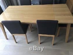 John Lewis Stride Dining Table Extender And 4 Stride Oak Upholstered Chairs