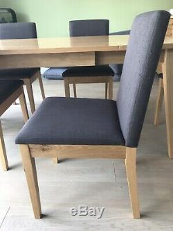 John Lewis Stride Dining Table Extender And 4 Stride Oak Upholstered Chairs
