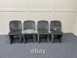 John Lewis Velvet Evie Dining Chairs, Velvet Coal (SET OF 4) Ex Display