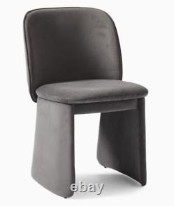 John Lewis Velvet Evie Dining Chairs, Velvet Coal (SET OF 4) Ex Display