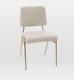 John Lewis Wire Frame Upholstered Dining Chair Linen Weave Platinum / Brass