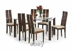 Julian Bowen Cayman Solid Wood Beech Walnut Finish Set of 2 Dining Chair