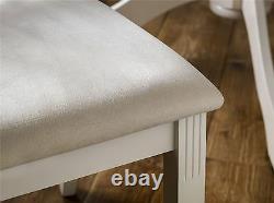Julian Bowen Davenport Oak Ivory 2 x Dining Chair Solid Wood Fabric Seat