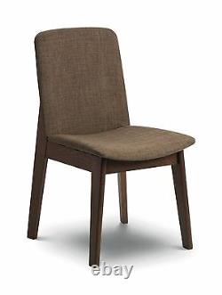 Julian Bowen Kensington Walnut Fabric 2 x Dining Chair Solid Wood