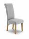 Julian Bowen Rio Scrollback Shale Grey Linen Fabric & Oak Dining Chair