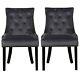 Kaylee Grey Velvet Dining Chairs With Black Legs Set Of 2 Kle003