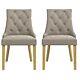 Kaylee Mink Velvet Dining Chairs With Oak Legs Set Of 2 Kle002m