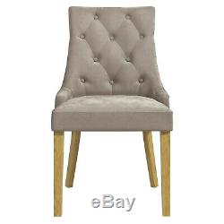 Kaylee Mink Velvet Dining Chairs with Oak Legs Set of 2 KLE002M