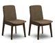 Kensington Dining Chair X2 In Brown Fabric And Walnut Finish Priced Per Pair