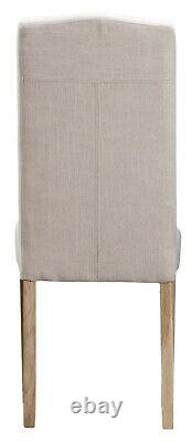 Kettle Interiors 2 x Beige Button Back Upholstered Dining Chairs RRP £198