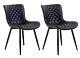 Kidol & Shellder Black Dining Chairs Set Of 2 Pu Leather Soft Padded Bnib