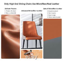 Kitchen Chair Modern Upholstered Dining Chairs Desk Side PU Chair with Metal Leg
