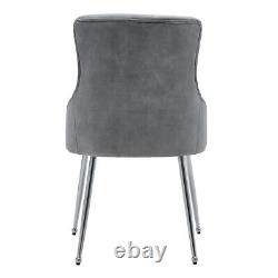 Kitchen Dining Chair Velvet Upholstered Chairs Tufted High Back Restaurant Seat