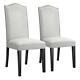 Langria Modern Dining Chairs Faux Linen Upholstered Dining Room Set High Back