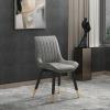Leon Luxury Dining Chairs Soft Padded Seat With Black Metal Legs Black/grey
