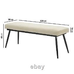 Large Beige Chenile Dining Bench Seats 2 Colbie CLB017