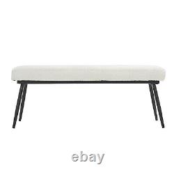 Large Cream Boucle Dining Bench Seats 2 Ally ALY003