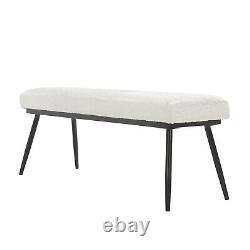 Large Cream Boucle Dining Bench Seats 2 Ally ALY003