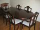 Large Mahogony Dining Table And 6 Chairs Upholstered In Sky Blue