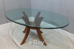 Large Modern Glass Dining Table With Eight Matching Upholstered Chairs (106)