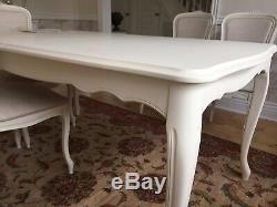 Laura Ashley Provencale Ivory Extending Dining Table + 6x Upholstered Chairs