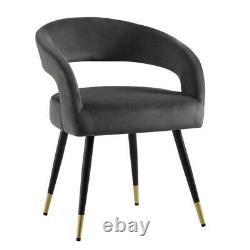 Laurel Wave Charcoal Velvet Set of 2 Dining Chairs
