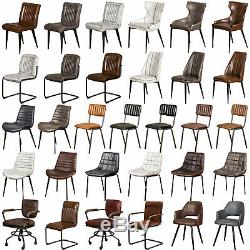 Leather Look Chairs Upholstered Metal Frame Dining Chairs