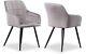 Light Grey Single Set Of 2/4/6 Velvet Upholstered Dining Chairs Padded Seat