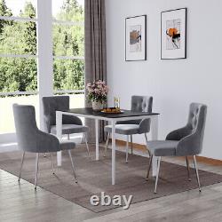 Luxury Dining Chairs Upholstered Velvet Accent Chairs Metal Legs Lounge Armchair