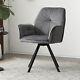 Luxury Dining Chairs Velvet Swivel Chair With Metal Legs Home Kitchen Chair Gray