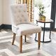 Luxury Natural Fabric Scoop Back Dining Chair Limed Oak Legs Upholstered D-101