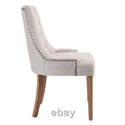 Luxury Natural Fabric Scoop Back Dining Chair Limed Oak Legs Upholstered D-102