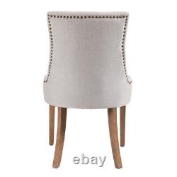 Luxury Natural Fabric Scoop Back Dining Chair Limed Oak Legs Upholstered D-102