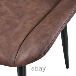 Luxury Pair of 2 Home Office Chairs Brown Dining Kitchen Chairs Upholstered Seat
