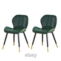 Luxury Set of 2 PU Leather Dining Side Chairs Lounge Dining Room Kitchen Office
