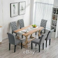 Luxury Velvet Fabric Dining Chairs Button Tufted Upholstered Kitchen Room Chair