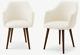 Made Lule Carver Dining Chair Set In Whitewash Boucle Furniture With Walnut Legs