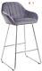 Magaluf Grey Velvet High Bar Chairs Stool Kitchen/dining/breakfast Bar Chairs