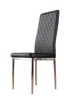Milan 4 / 6 Faux Leather Hatched Chrome Metal Foam Padded Dining Chairs