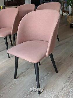 Made. Com Stig Upholstered Dining Chairs set of 4 Dusky Pink