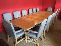 Magnificent set 14 Oak dining chairs to be French polished and or upholstered