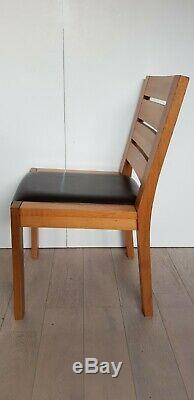 Marks & Spencer Sonoma solid oak leather upholstered dining room chairs x 4